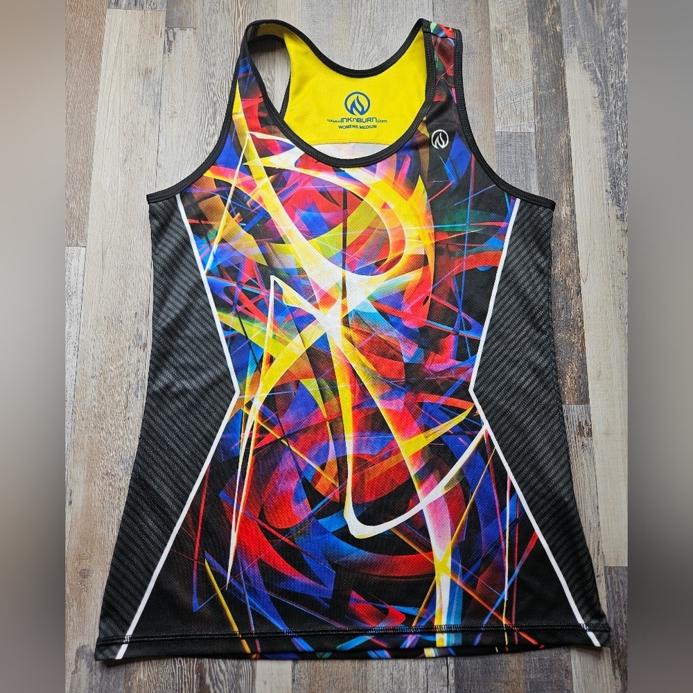 INKnBURN Womens Medium Energy Singlet Tank Top Activewear Running